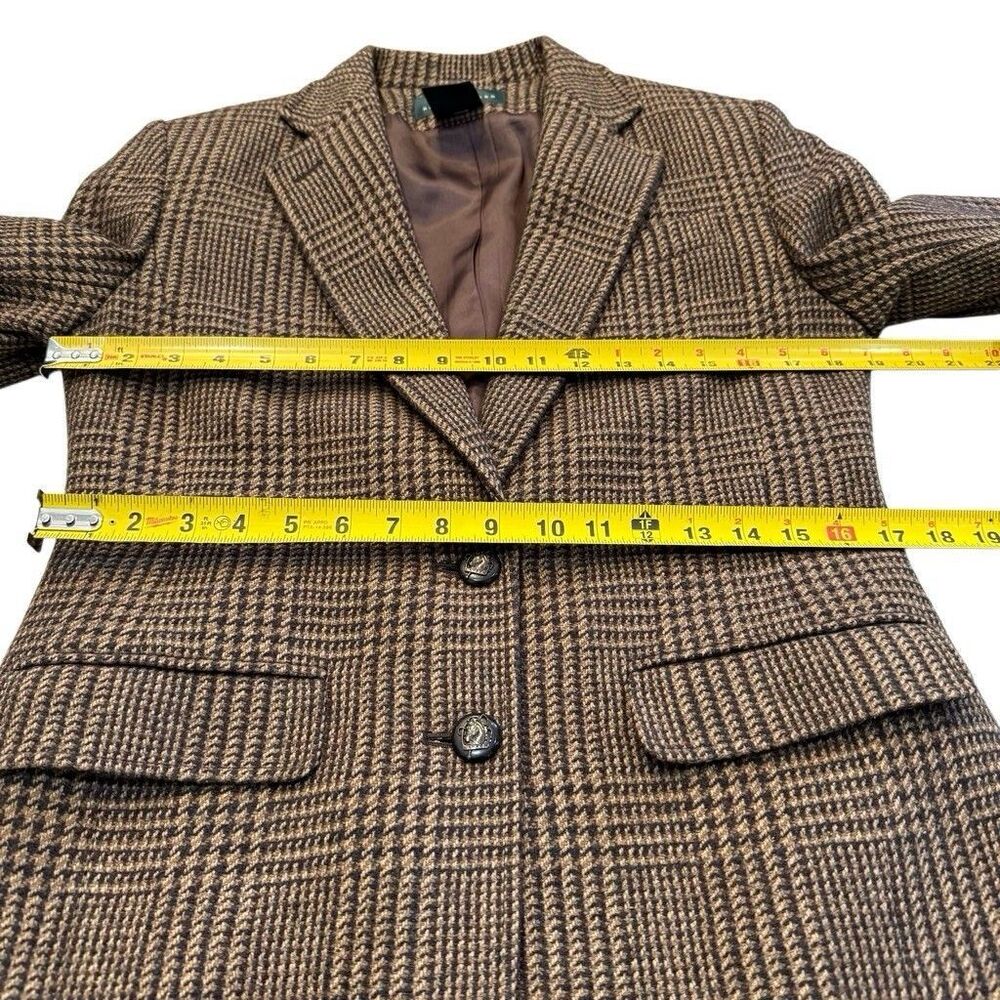 Lauren Ralph Lauren Houndstooth Blazer Jacket Wool Cashmere & Silk Blend Sz 4 - Picture 11 of 13